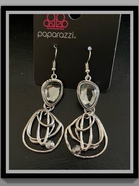 Paparazzi Galactic Drama Earrings - Silver